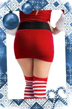 Composite image of mid section of sexy santa girl Stock Illustration