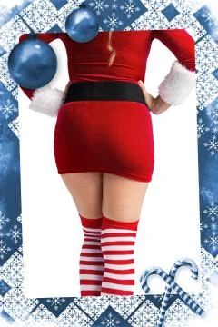 Composite image of mid section of sexy santa girl Stock Illustration