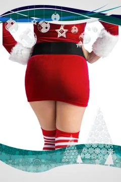 Composite image of mid section of sexy santa girl Stock Illustration
