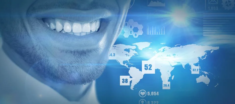 Composite image of mid section of smiling businessman 스톡 사진