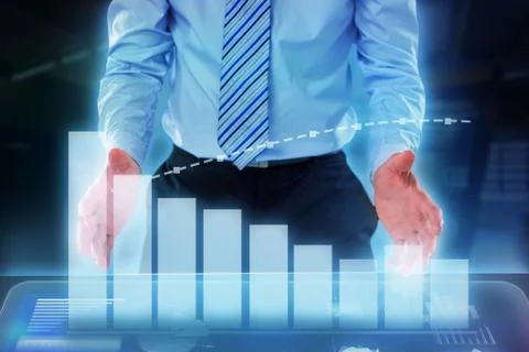 Composite image of midsection of businessman pretending to hold invisible object Stock Photos