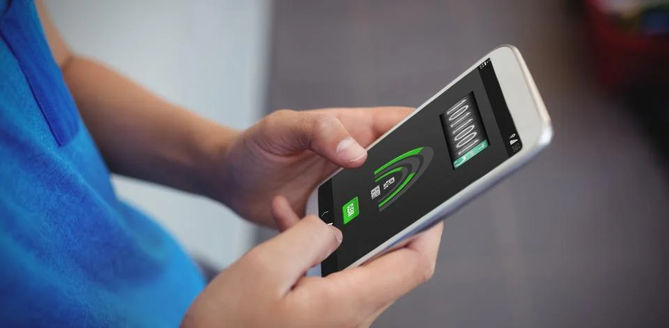 Composite image of mobile display with memory cleaner Stock Photos