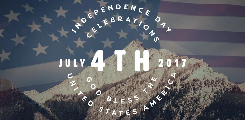 Composite image of multi colored happy 4th of july text against white background Stock Photos