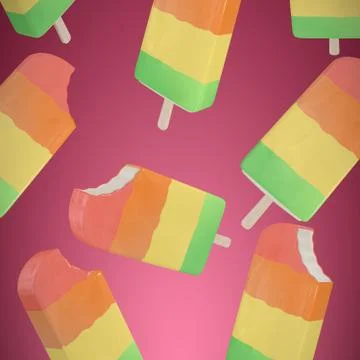 Composite image of multicolored ice-cream Illustrazione stock