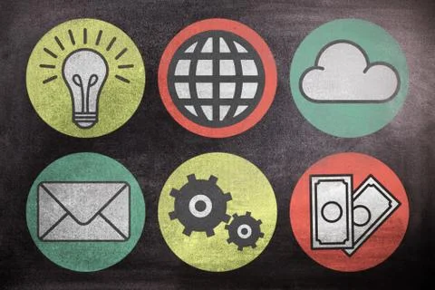 Composite image of multiple color icon design 無料イラスト素材