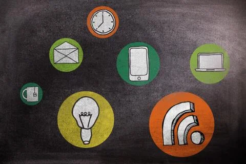 Composite image of multiple icon 無料イラスト素材