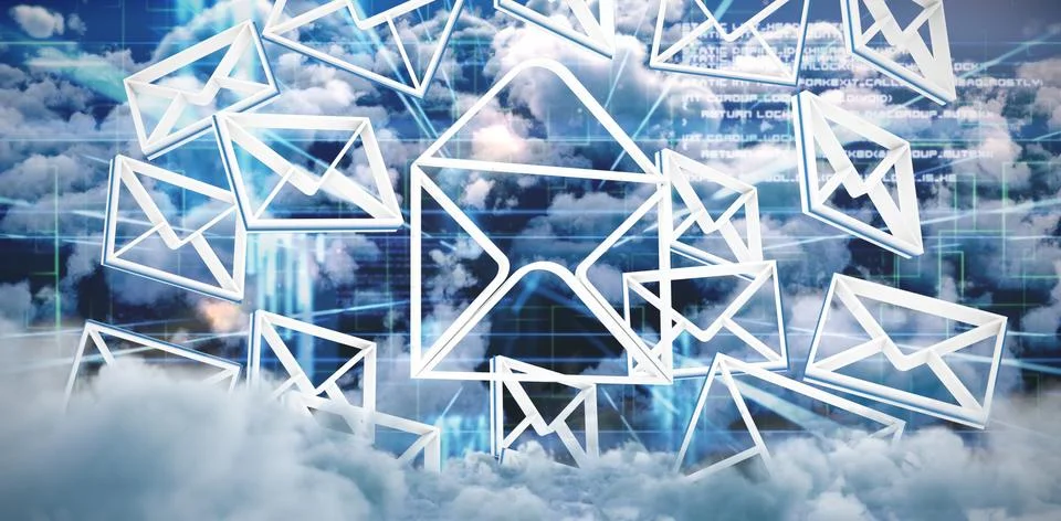 Composite image of multiple message symbols Illustrazione stock