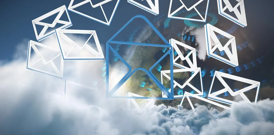 Composite image of multiple message symbols Stock Photos