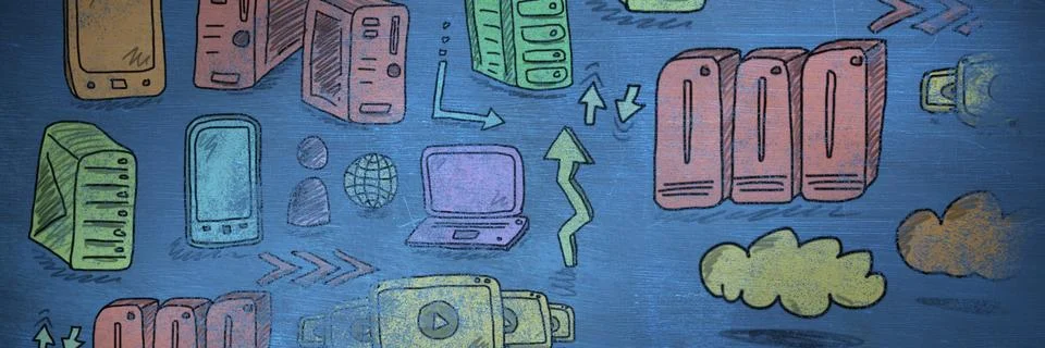 Composite image of network Stock Illustration