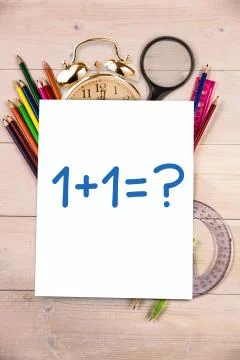 Composite image of one plus one Illustrazione stock