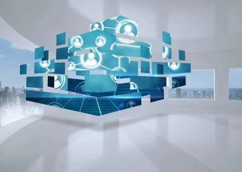 Composite image of online community on abstract screen Ilustración de archivo