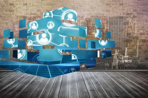 Composite image of online community on abstract screen Ilustración de archivo