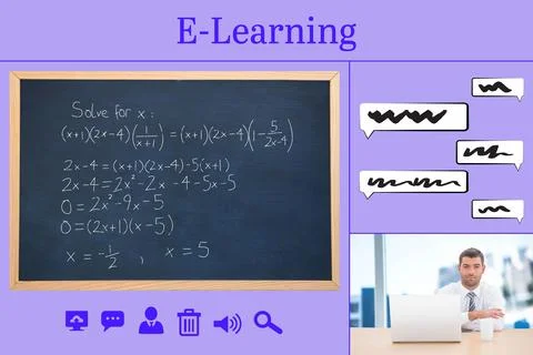 Composite image of online courses Illustrazione stock