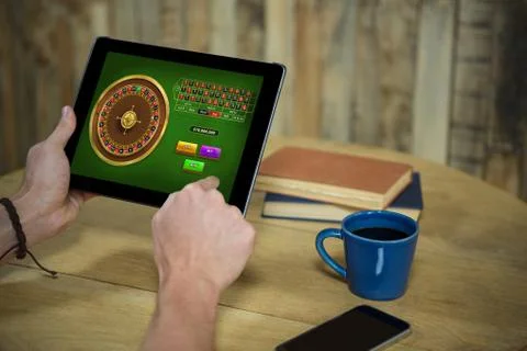 Composite image of online roulette game Stock Photos