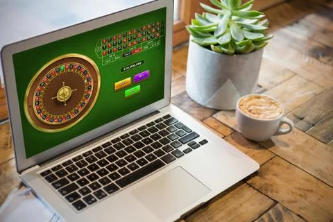 Composite image of online roulette game Stock Photos