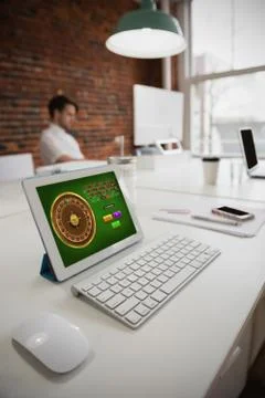 Composite image of online roulette game Stock Photos