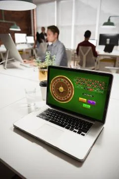 Composite image of online roulette game Stock Photos