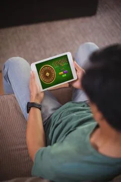 Composite image of online roulette game 스톡 사진