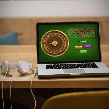 Composite image of online roulette game Stock Photos