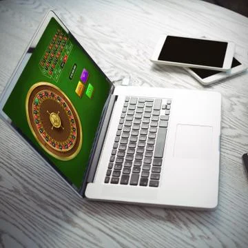 Composite image of online roulette game Stock Photos