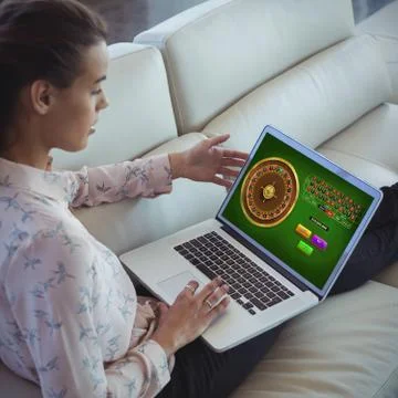 Composite image of online roulette game Stock Photos