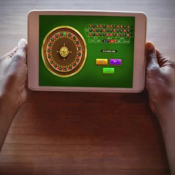 Composite image of online roulette game Stock Photos