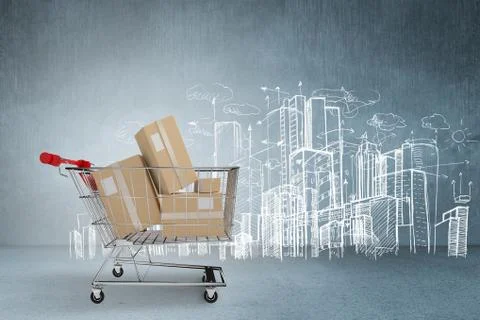 Composite image of online shopping concept Illustration
