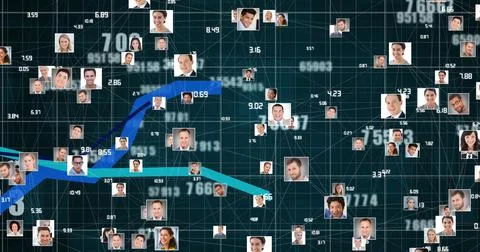 Composite image of people connected globally through computer networking Illustrazione stock