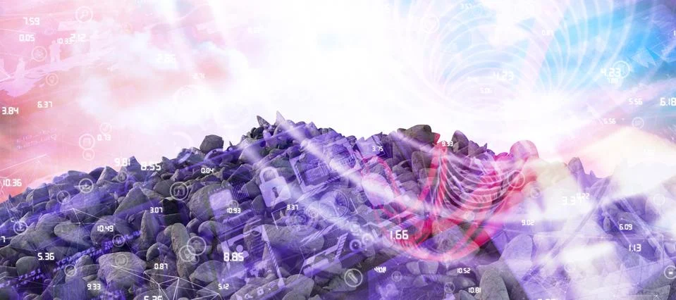 Composite image of pile of rocks Stock Illustration