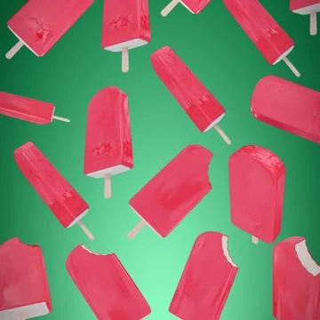 Composite image of pink ice-cream Illustrazione stock