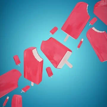 Composite image of pink ice-cream Stock Illustration
