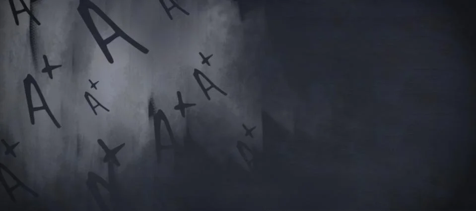 Composite image of a plus grade on black scribbling Illustrazione stock