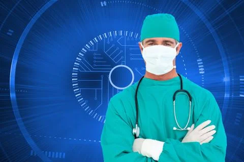 Composite image of portrait of an ambitious surgeon Stock Illustration