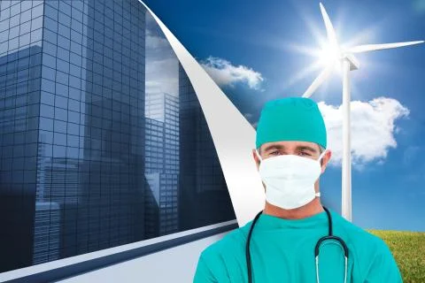 Composite image of portrait of an ambitious surgeon Ilustración de archivo