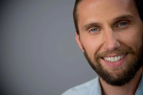 Composite image of portrait of handsome man Foto stock
