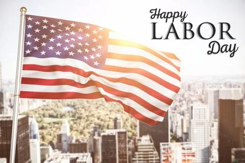 Composite image of poster of happy labor day text Ilustración de archivo