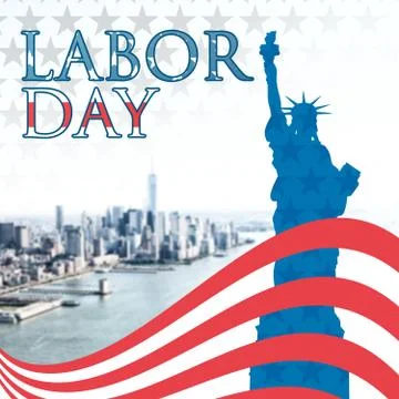 Composite image of poster of  labor day text Stock-Illustration