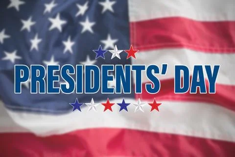 Composite image of presidents day. vector typography, stars Stock Photos