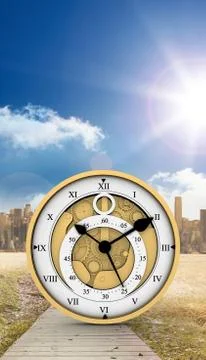 Composite image of pretty looking clock 스톡 일러스트