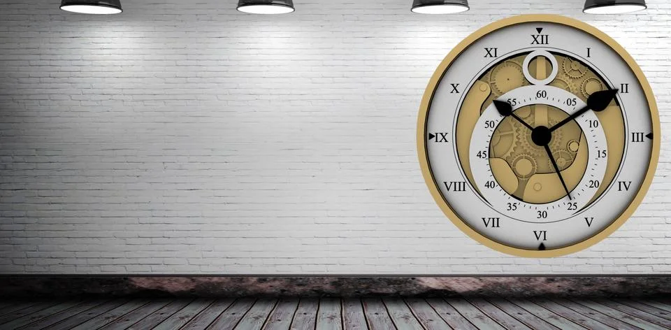Composite image of pretty looking clock 스톡 일러스트