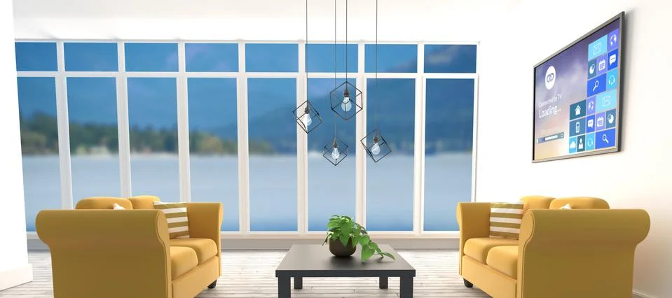 Composite image of progress bar and text with various icons on device screen Stock Photos