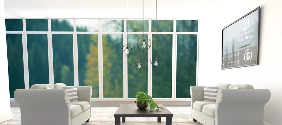 Composite image of progress bar with various icons on device screen Foto stock