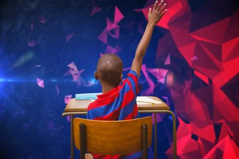 Composite image of pupil with the answer 스톡 사진