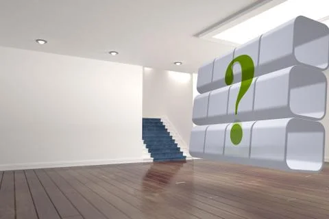 Composite image of question mark on abstract screen Stock Illustration