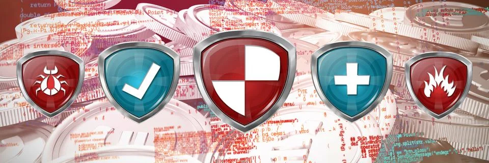 Composite image of a red bug badge イラスト素材