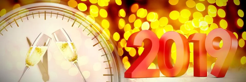 Composite image of red colored numbers Foto stock