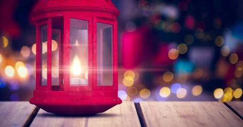 Composite image of red lantern on white background Stock Illustration