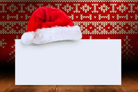 Composite image of red seamless knitted pattern 스톡 사진