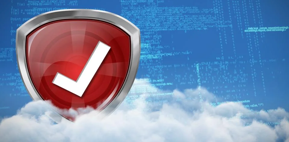 Composite image of red symbol validation 스톡 일러스트