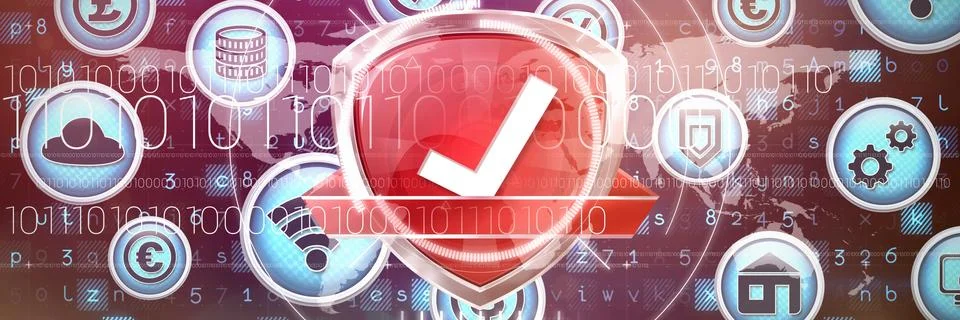 Composite image of red validation symbol Illustrazione stock